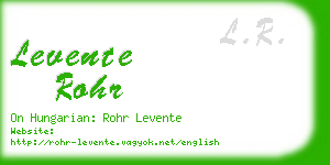 levente rohr business card